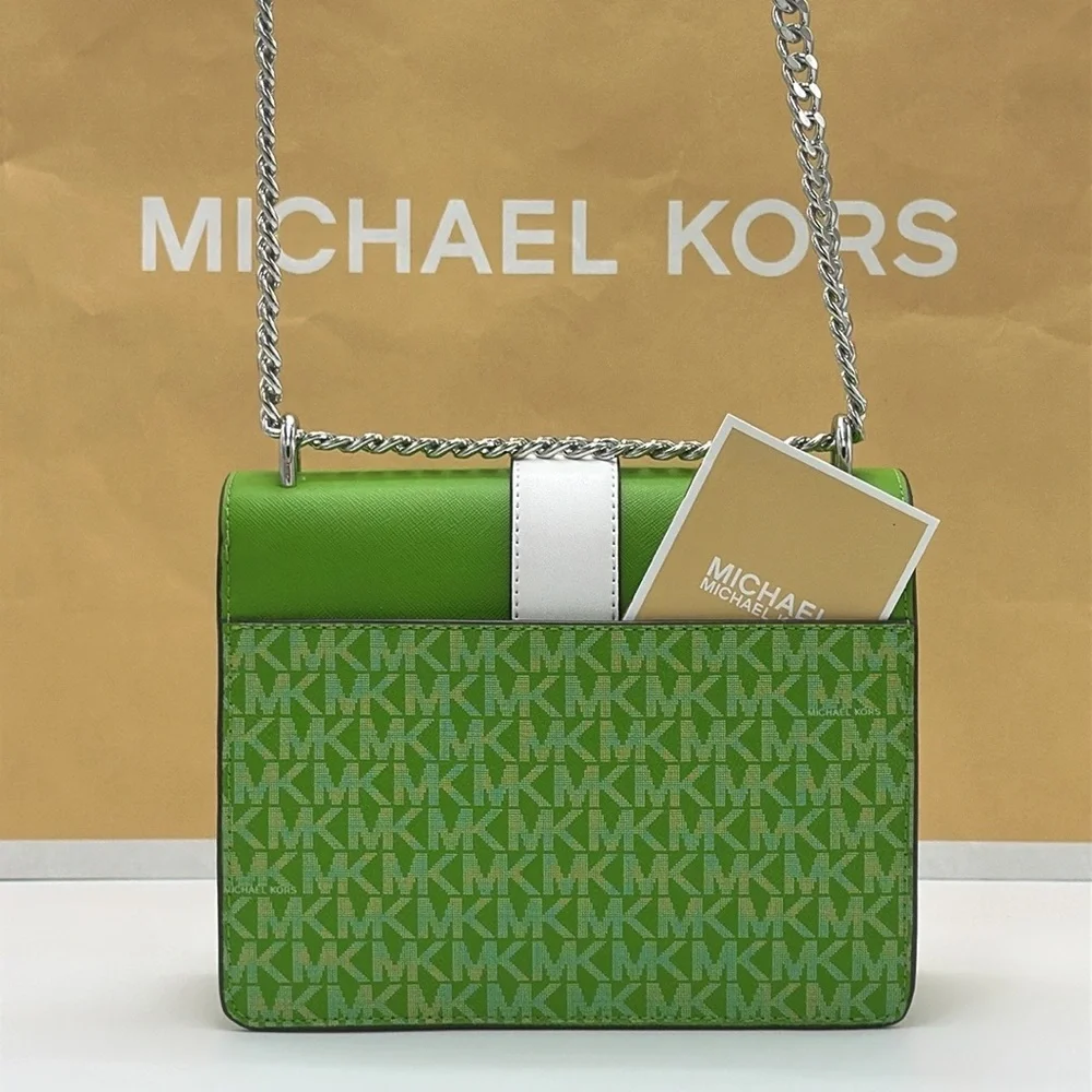 Michael Kors Greenwich Small Color-Block Signature Logo Flap Crossbody XBODY Bag